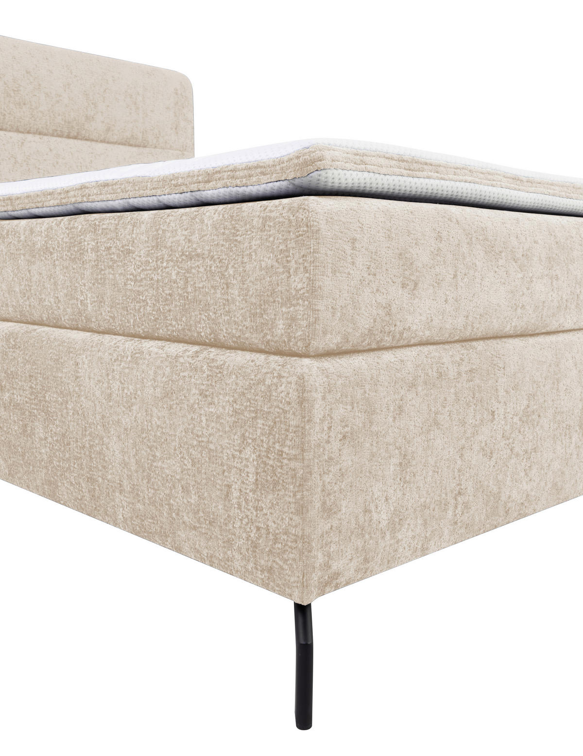 BOXSPRINGBETT 140/200 cm  in Kaschmir  - Kaschmir/Schwarz, Design, Textil/Metall (140/200cm) - Esposa