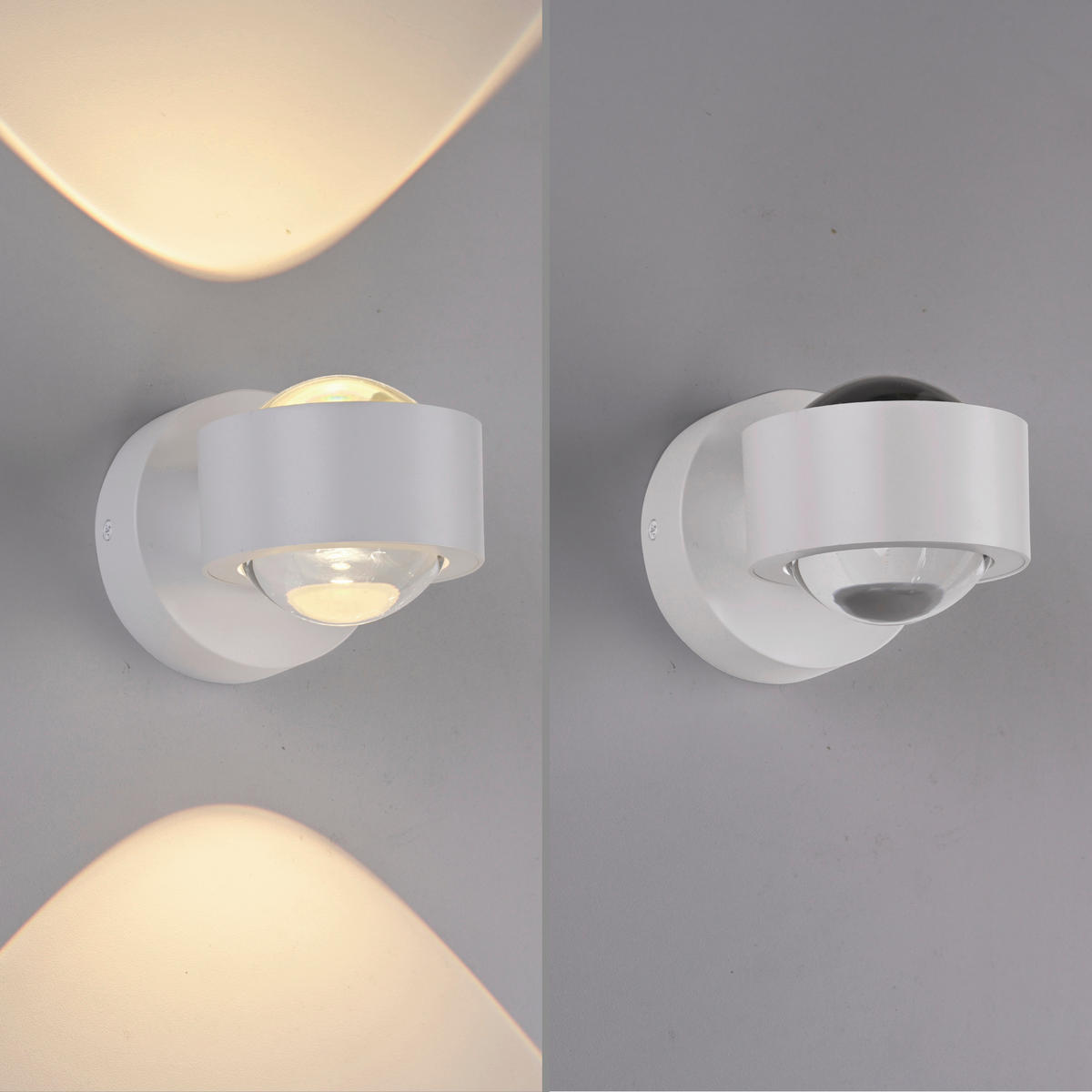 AKKU-WANDLEUCHTE 12,4/9/9 cm   - Weiß, KONVENTIONELL, Kunststoff/Metall (12,4/9/9cm)