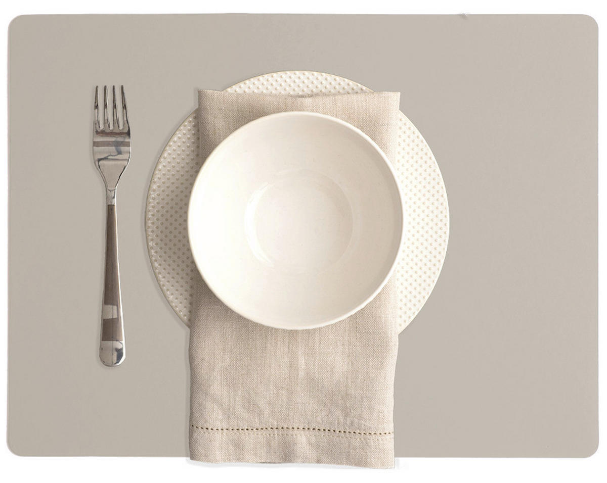 TISCHSET Leder Graubraun  - Graubraun, Basics, Leder (40/30/0.2cm)