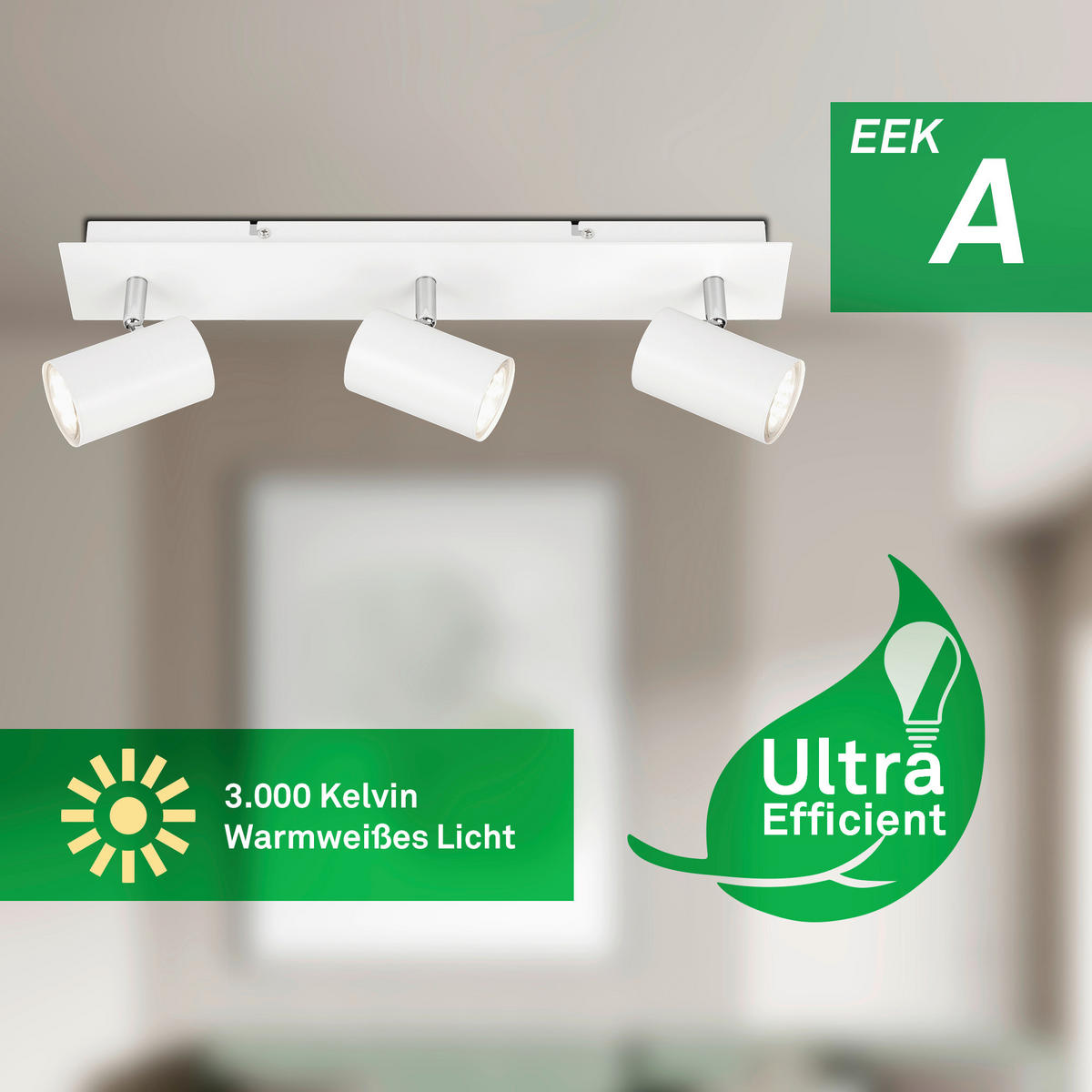 LED-STRAHLER Isil A 45/8/12,3 cm   - Weiß, Basics, Metall (45/8/12,3cm)