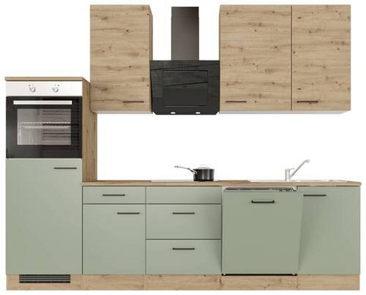 KUCHYŇSKÁ LINKA CARA - černá/zelená, Konvenční, kov/kompozitní dřevo (280cm) - FlexWell