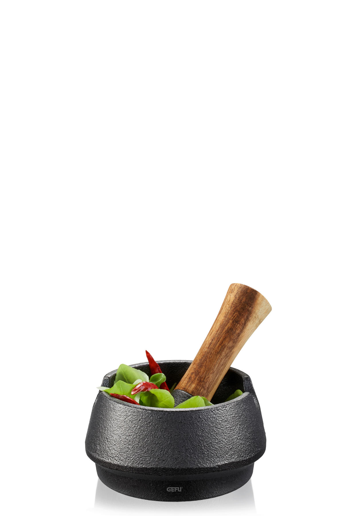 MÖRSERSET X-PLOSION  - Schwarz/Akaziefarben, Basics, Holz/Metall (11,5/8cm) - Gefu