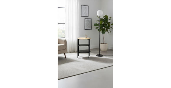 BEISTELLTISCH 44/44/60 cm Naturfarben, Schwarz rund  - Schwarz/Naturfarben, Trend, Holzwerkstoff/Metall (44/44/60cm) - Xora