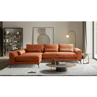 ECKSOFA Kupferfarben Cord Nierenkissen, Rückenkissen  - Schwarz/Kupferfarben, Design, Textil/Metall (172/313cm) - P & B