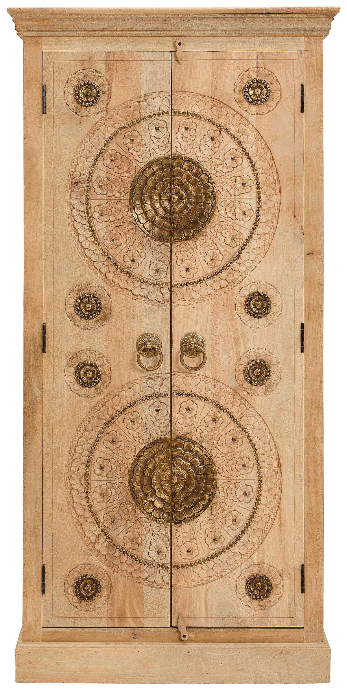 MEHRZWECKSCHRANK 89/180/40 cm  in Naturfarben, Messingfarben  - Messingfarben/Naturfarben, LIFESTYLE, Holz/Metall (89/180/40cm) - Landscape