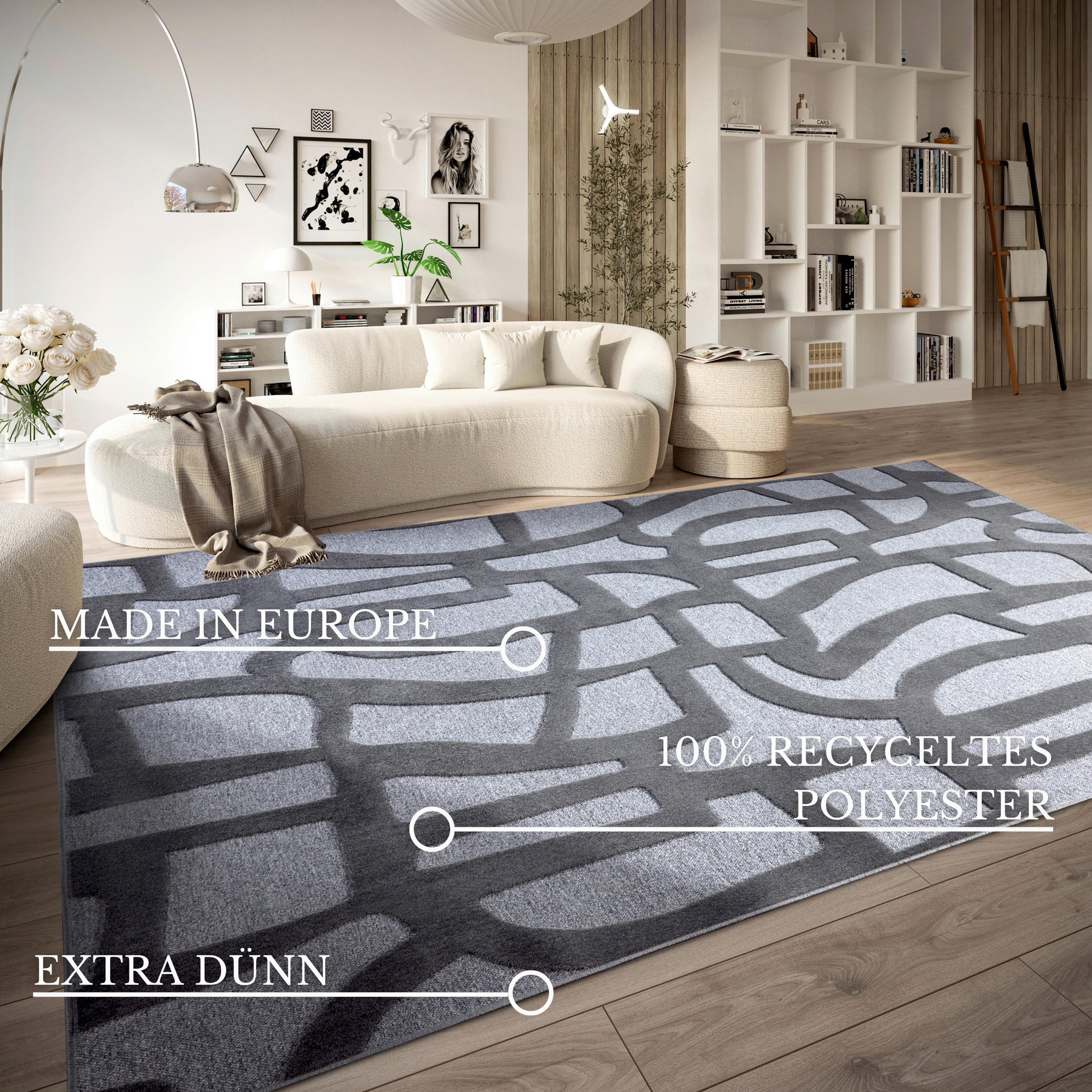 FLACHWEBETEPPICH 160/230 cm Kollektion 1879 Anthrazit  - Anthrazit, Design, Textil (160/230cm) - Villeroy & Boch