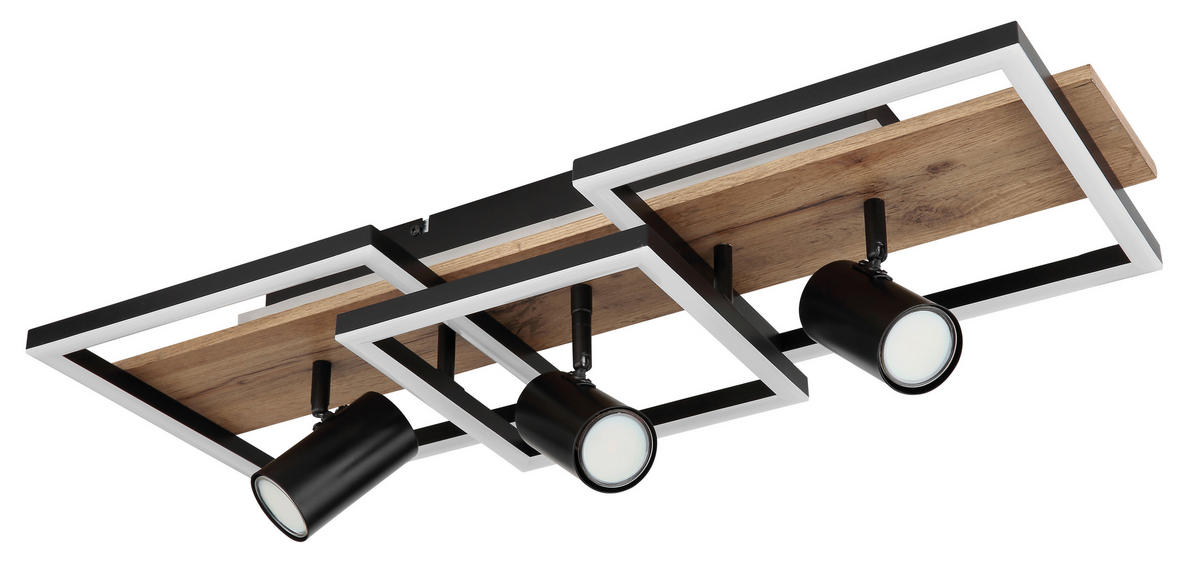 LED-DECKENLEUCHTE 48 W    72/27/18 cm  - Weiss/Schwarz, Design, Holzwerkstoff/Kunststoff (72/27/18cm) - Globo