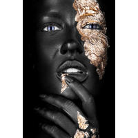 BILD Frauen 90/135 cm  - Goldfarben/Schwarz, Design, Kunststoff (90/135cm)
