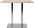 BARTISCH rechteckig Edelstahlfarben, Eiche Artisan  - Edelstahlfarben/Eiche Artisan, Design, Metall (120/70/105cm) - MID.YOU