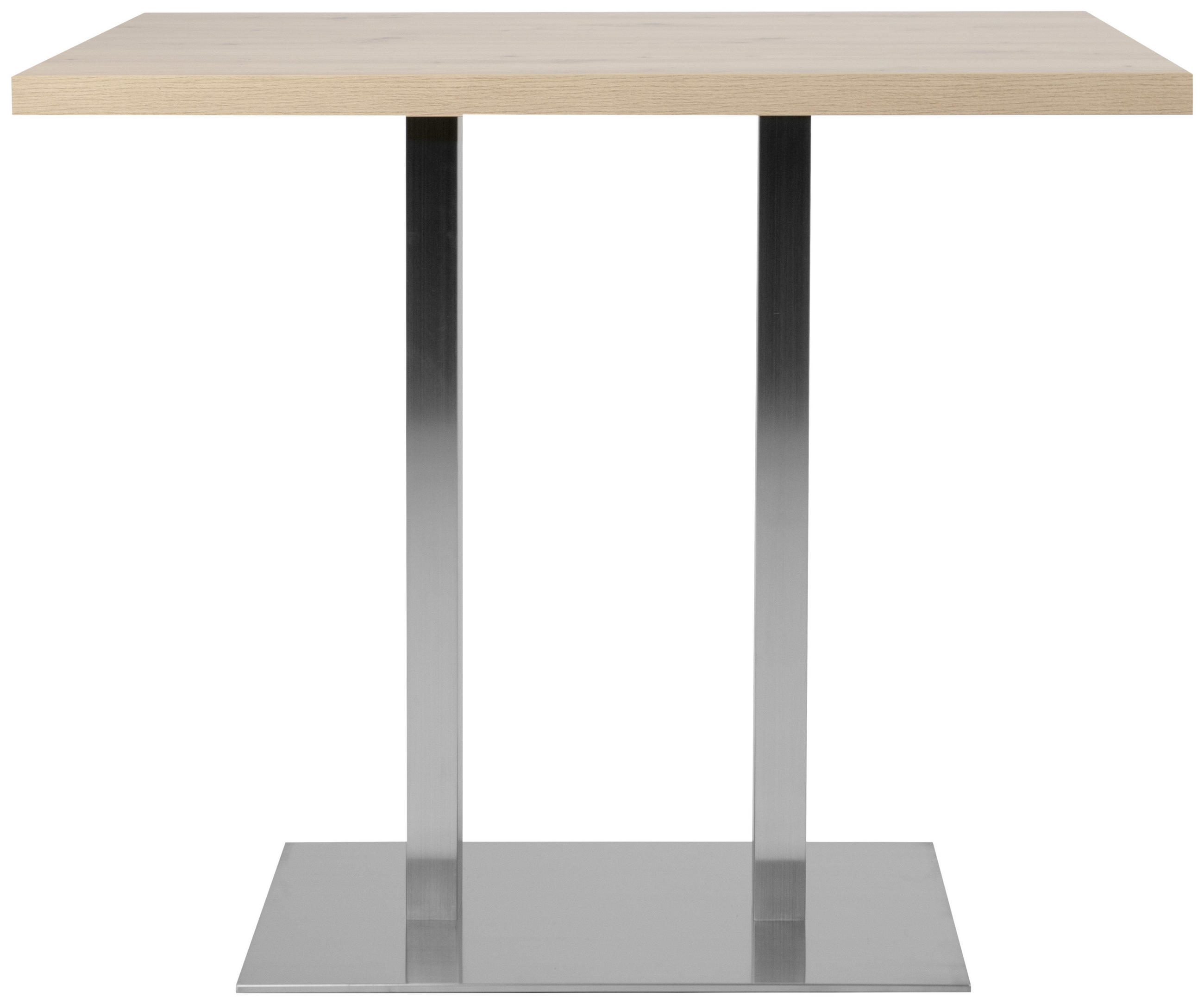 BARTISCH rechteckig Edelstahlfarben, Eiche Artisan  - Edelstahlfarben/Eiche Artisan, Design, Metall (120/70/105cm) - MID.YOU