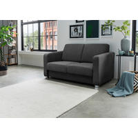 SCHLAFSOFA Mia in Chenille Anthrazit  - Chromfarben/Anthrazit, Basics, Kunststoff/Textil (159/88/87cm) - Livetastic