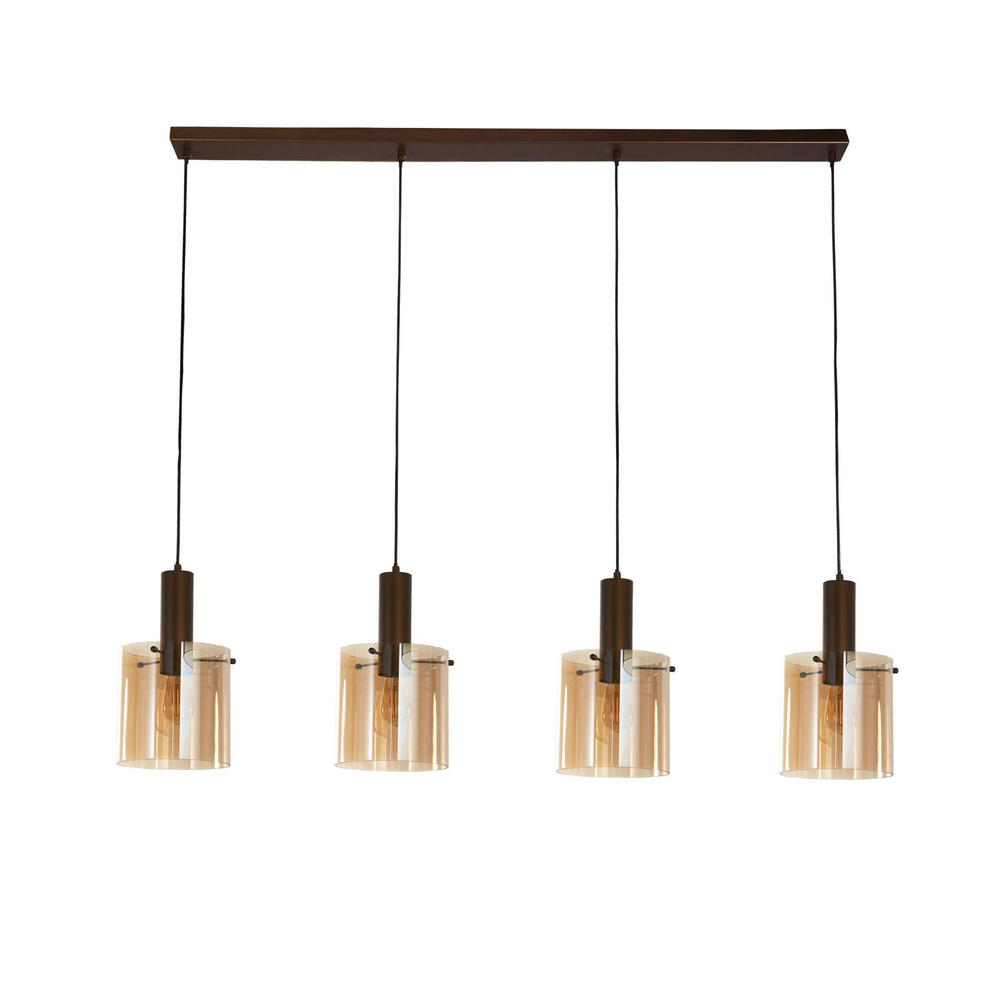 HÄNGLAMPA Sweden 142/22/35-150 cm  - bärnstensfärgad, Modern, metall/glas (142/22/35-150cm)