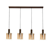 HÄNGLAMPA Sweden 142/22/35-150 cm  - bärnstensfärgad, Modern, metall/glas (142/22/35-150cm)