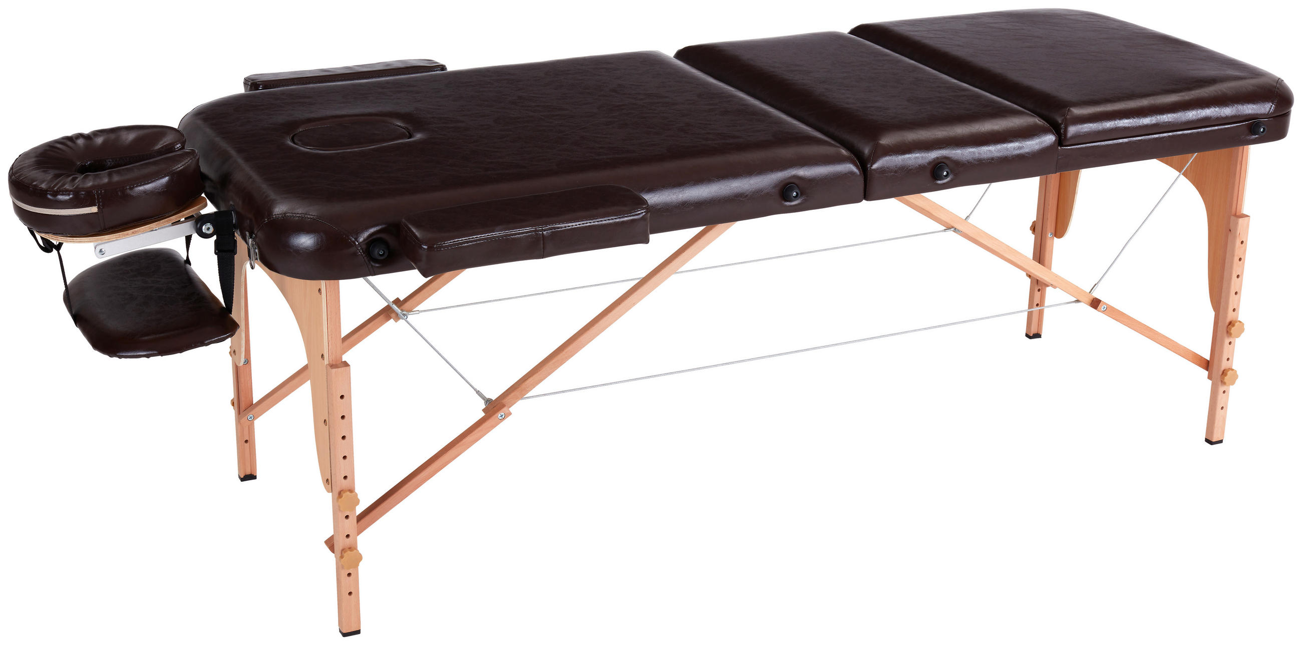 MASSAGELIEGE - Braun, Trend, Holz/Holzwerkstoff (185/70/62-85cm) - Novel