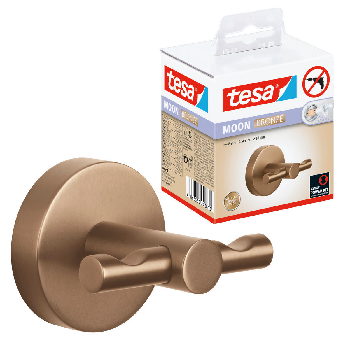 GARDEROBENHAKEN  in Bronzefarben  - Bronzefarben, Basics, Metall (6,5/5/5,3cm) - Tesa