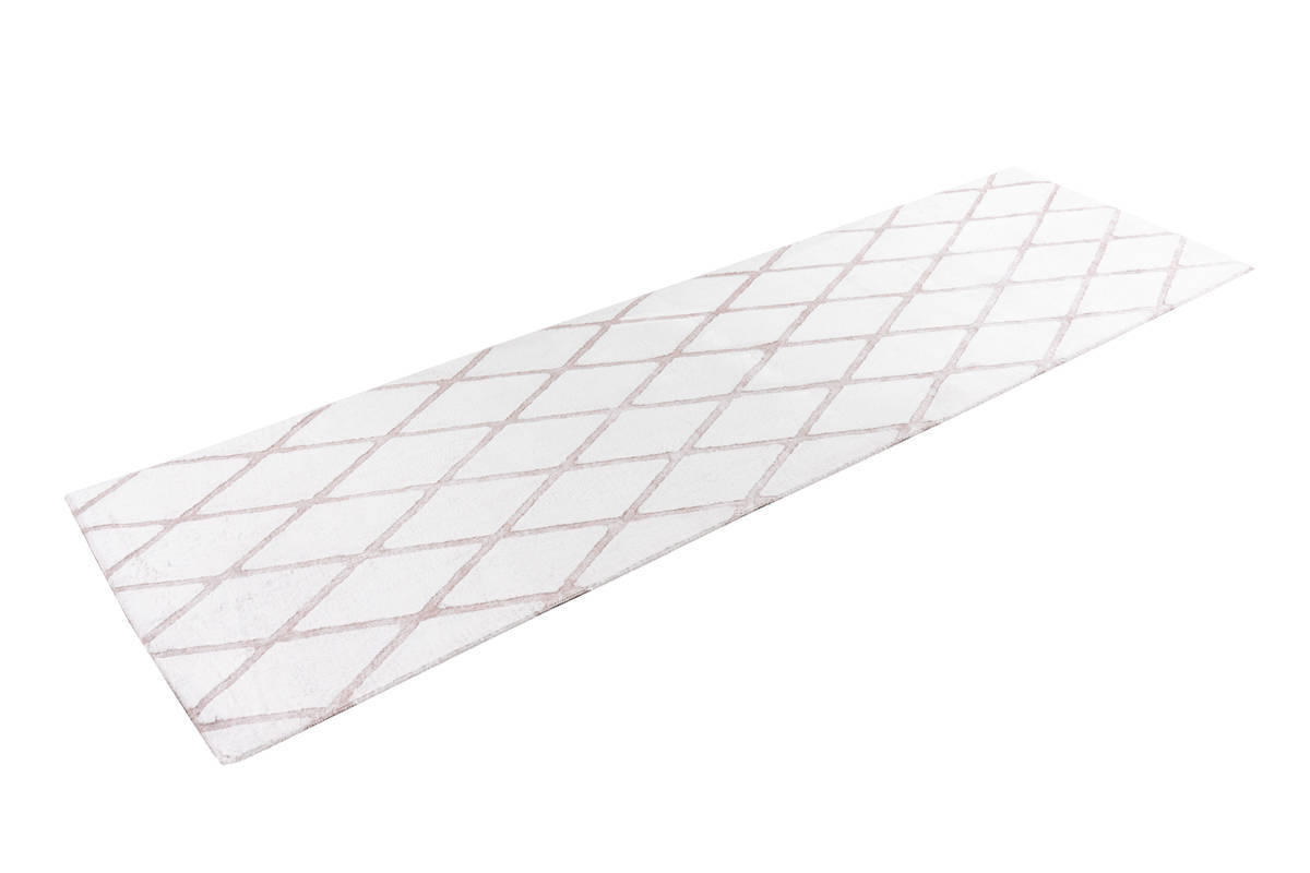 BĚHOUN, 80/250 cm, růžová, bílá - bílá/růžová, Design, textil (80/250cm)