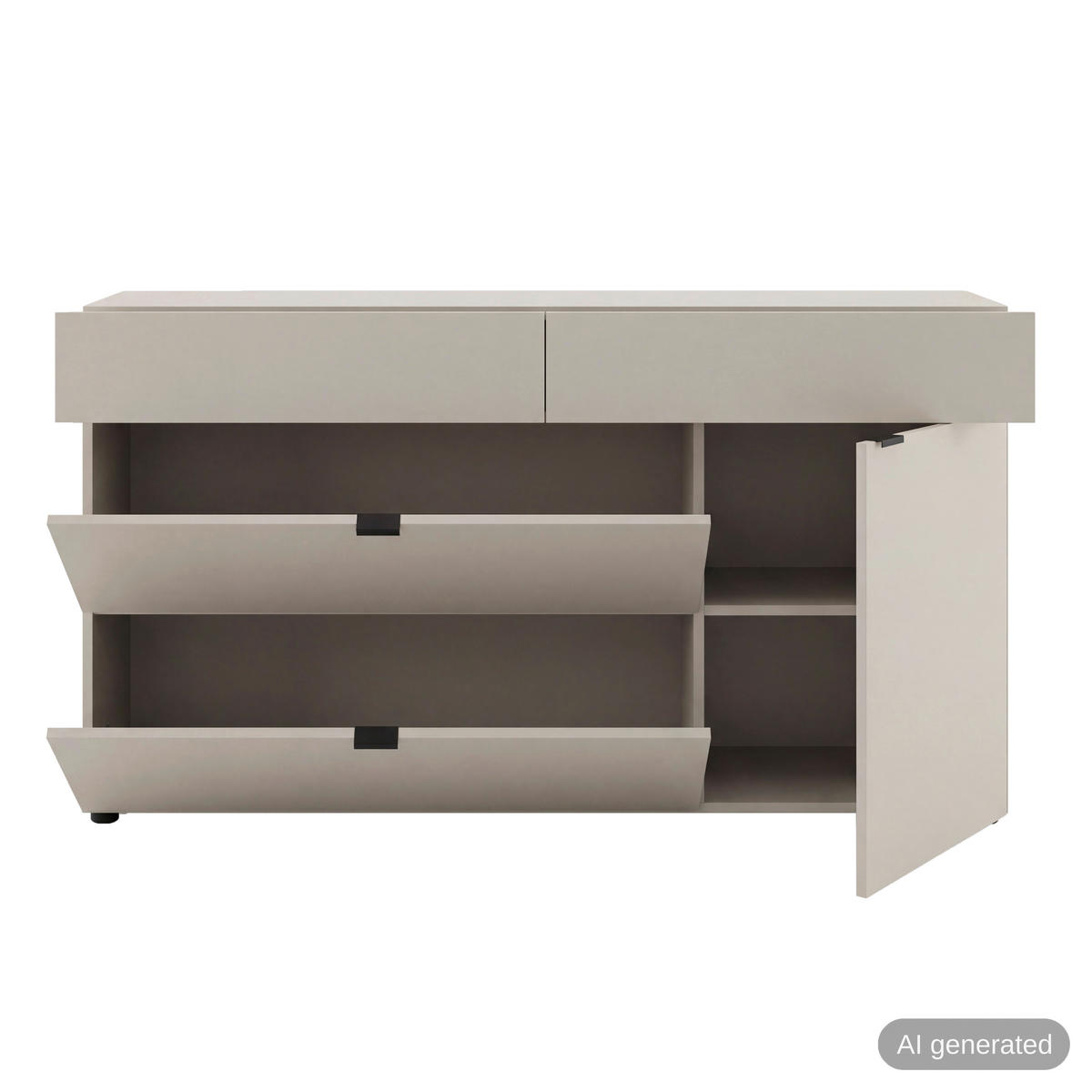 KOMMODE , 75/99/29 cm, 1 Schublade(n)  - Kaschmir/Schwarz, Design, Holzwerkstoff/Kunststoff (75/99/29cm) - MID.YOU