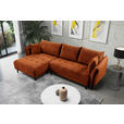 ECKSOFA Rostfarben Chenille  - Rostfarben/Schwarz, KONVENTIONELL, Holz/Textil (160/290cm) - Carryhome