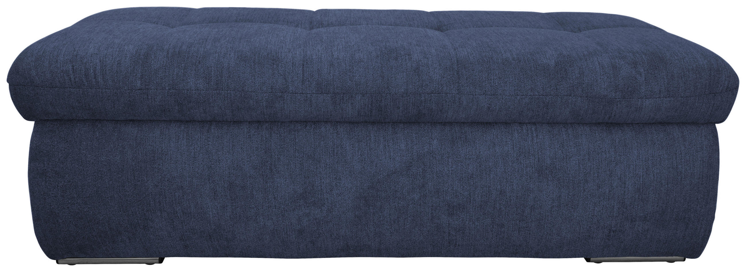 HOCKER Mikrofaser Dunkelblau - Chromfarben/Dunkelblau, KONVENTIONELL, Textil/Metall (136/43/64cm) - MID.YOU