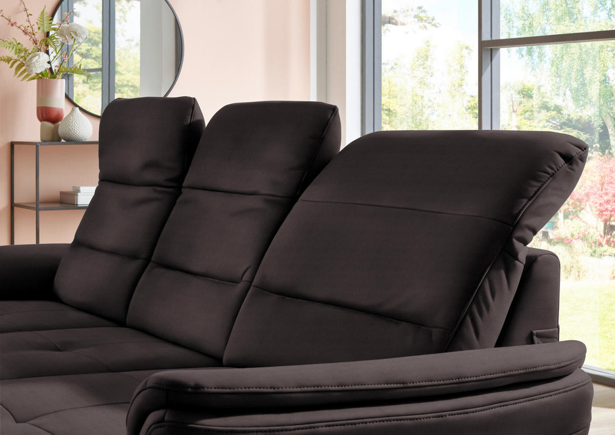 ECKSOFA in Flachgewebe Dunkelgrau  - Dunkelgrau/Schwarz, Konventionell, Textil/Metall (260/181cm) - Beldomo Speed