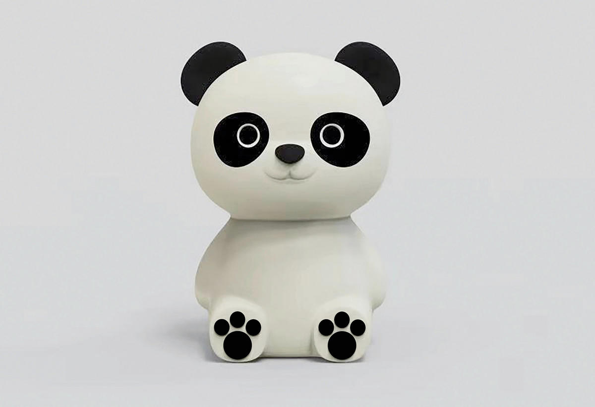 KINDER-NACHTLICHT Paddy Panda 9/12/9 cm   - Weiß, KONVENTIONELL, Kunststoff (9/12/9cm) - P & B