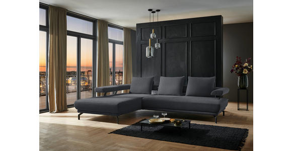 ECKSOFA in Chenille Dunkelgrau  224/305 cm  - Dunkelgrau/Schwarz, Design, Textil/Metall (224/305cm) - Dieter Knoll