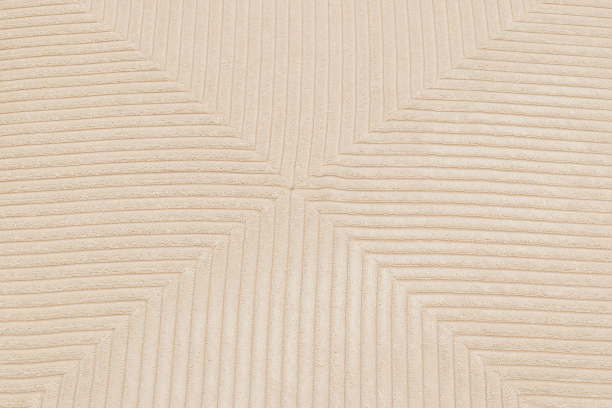 HOCKER Mikrofaser Creme  - Creme/Schwarz, Design, Kunststoff/Textil (85/42/85cm) - MID.YOU