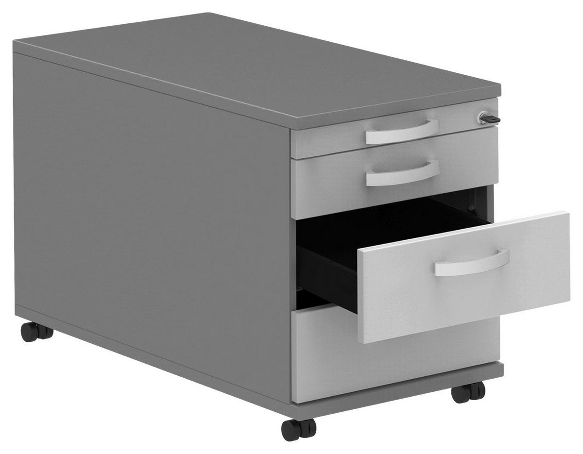 ROLLCONTAINER 42,7/54,4/80 cm  - Anthrazit/Hellgrau, Konventionell, Holzwerkstoff/Metall (42,7/54,4/80cm) - Moderano