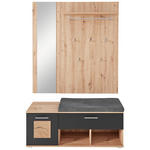 GARDEROBE 5-teilig  in 126/193/38 cm  - Schwarz/Eiche Artisan, Basics, Holzwerkstoff (126/193/38cm) - Xora