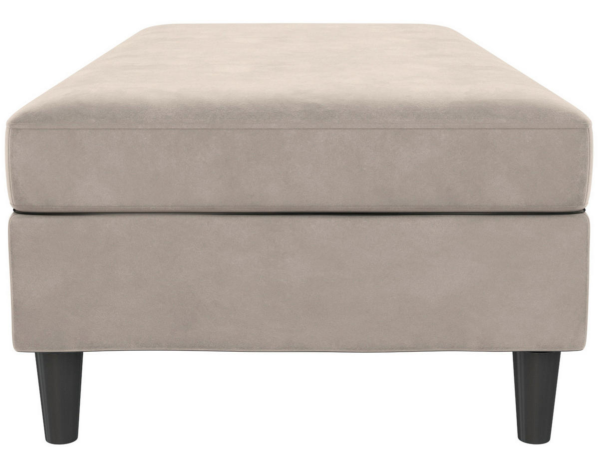 HOCKER in Textil Taupe  - Taupe/Schwarz, Basics, Kunststoff/Textil (130/43/69cm) - Livetastic