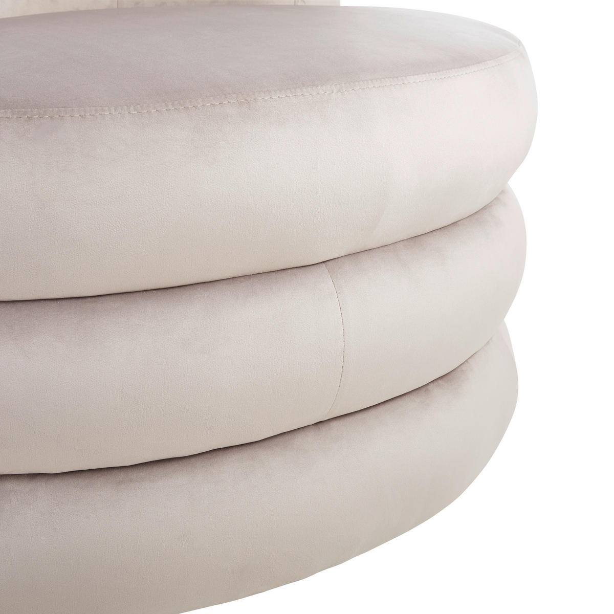 DESIGNSESSEL Flachgewebe Beige    - Edelstahlfarben/Beige, Trend, Textil/Metall (90/82/85cm) - Livetastic