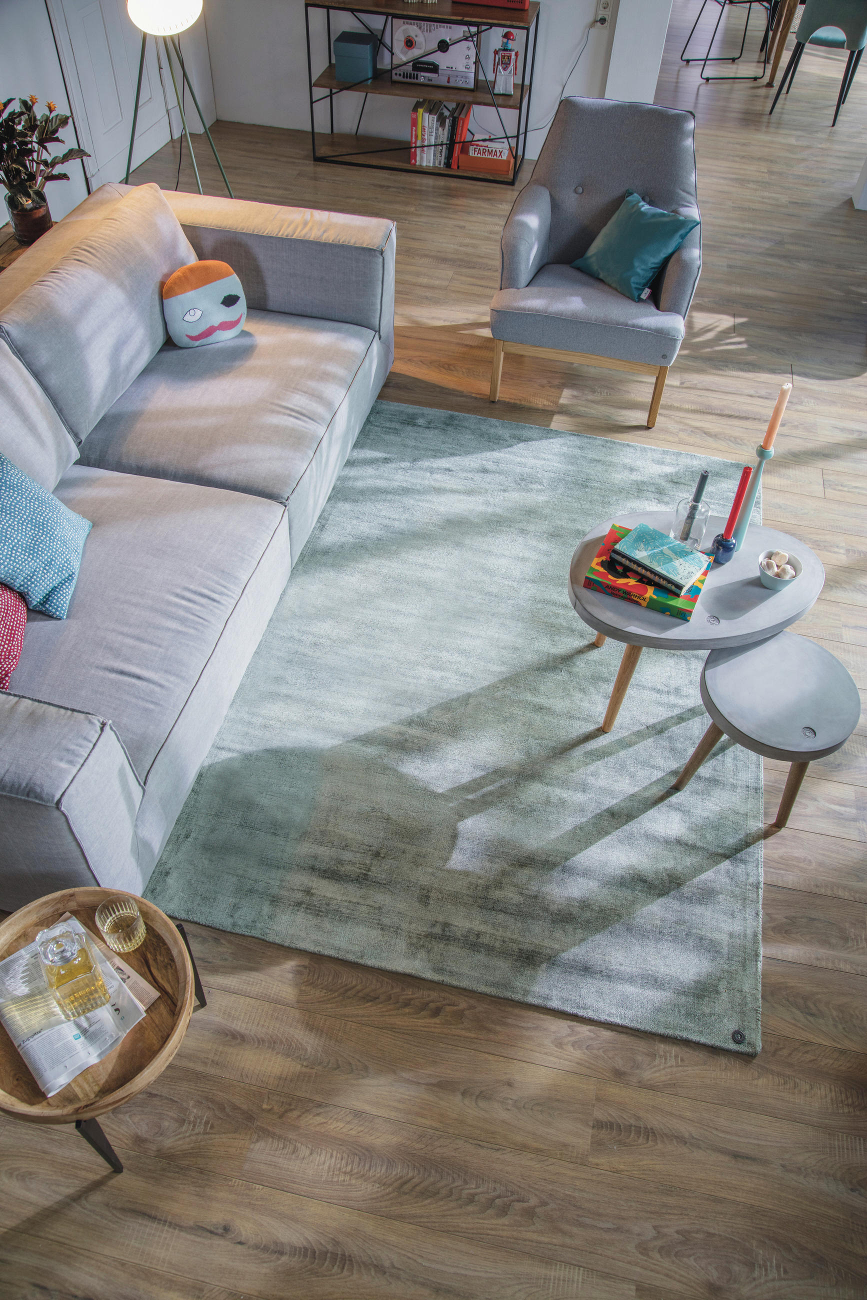 Thumbnail - Tom Tailor Handwebteppich, Grün, Textil, Uni, rechteckig, 300x400 cm, Teppiche & Böden, Teppiche, Moderne Teppiche