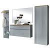 GARDEROBE 5-teilig  in 255/195/31 cm  - Grau, Design, Glas/Holz (255/195/31cm)