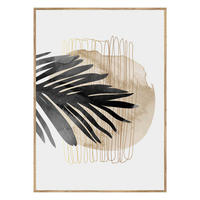 TIŠTĚNÉ OBRAZY NA PLÁTNĚ, Landschaft und Natur, abstraktní, zátiší, listy, 50/70 cm  - barvy dubu/vícebarevná, Natur, kompozitní dřevo/textil (50/70cm) - Monee