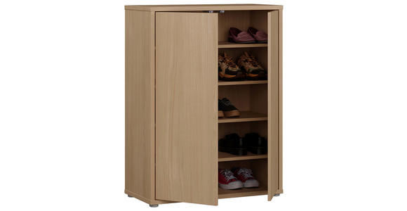 SCHUHSCHRANK 74,5/99,1/34,9 cm  - Eichefarben/Grau, MODERN, Holzwerkstoff/Kunststoff (74,5/99,1/34,9cm) - Carryhome