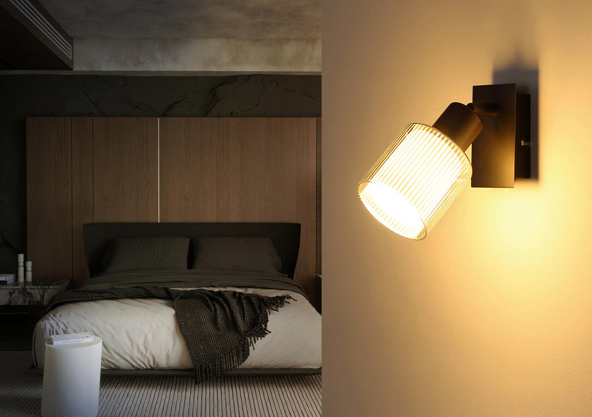 STRAHLER 8/18,8 cm   - Schwarzchrom/Weiß, Basics, Glas/Metall (8/18,8cm) - Globo