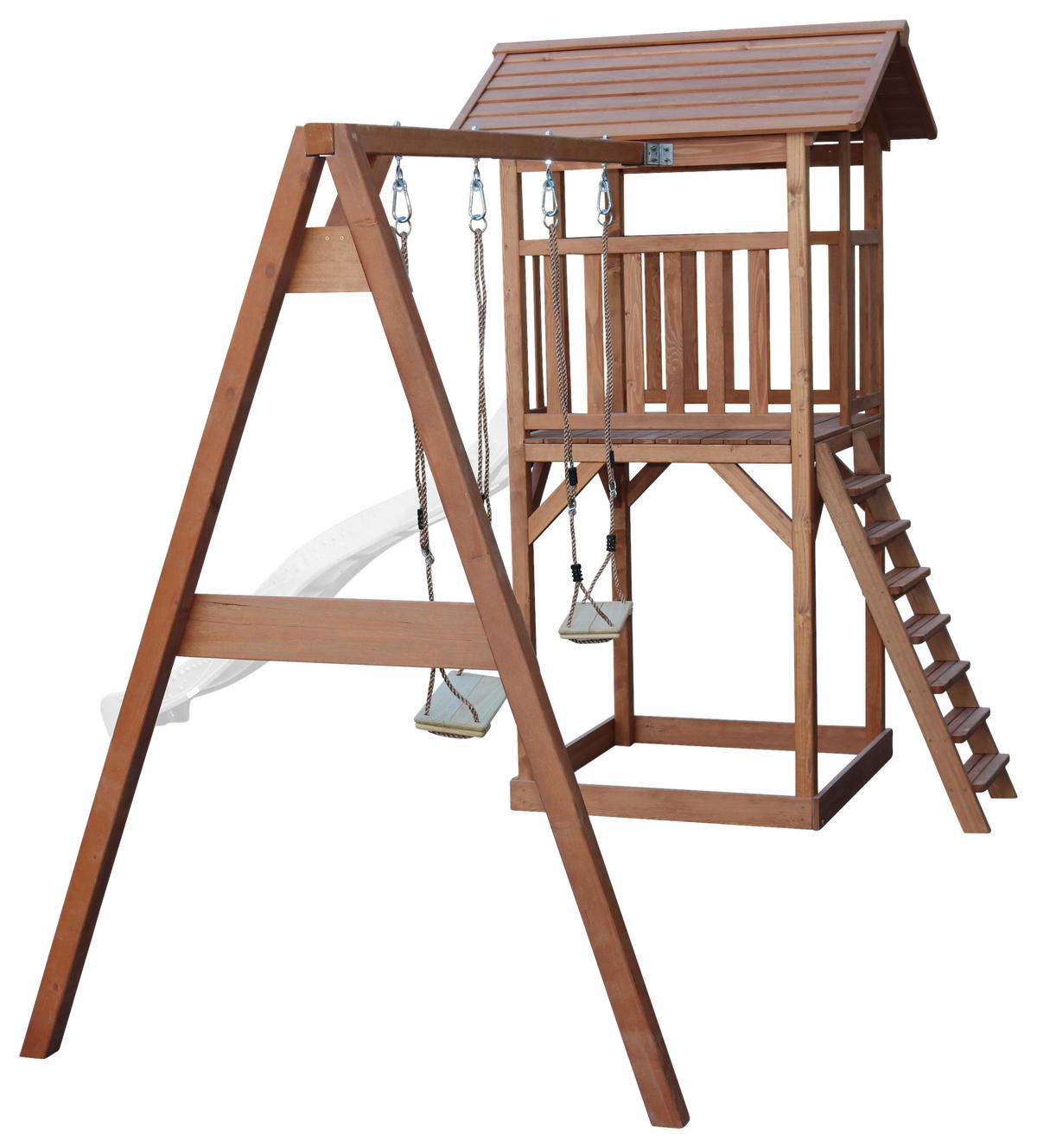SPIELTURM 356,6/241,9/349 cm  - Weiss/Braun, Konventionell, Holz/Kunststoff (356,6/241,9/349cm)
