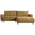 ECKSOFA Honig Chenille  - Schwarz/Honig, KONVENTIONELL, Holz/Textil (266/180cm) - Carryhome