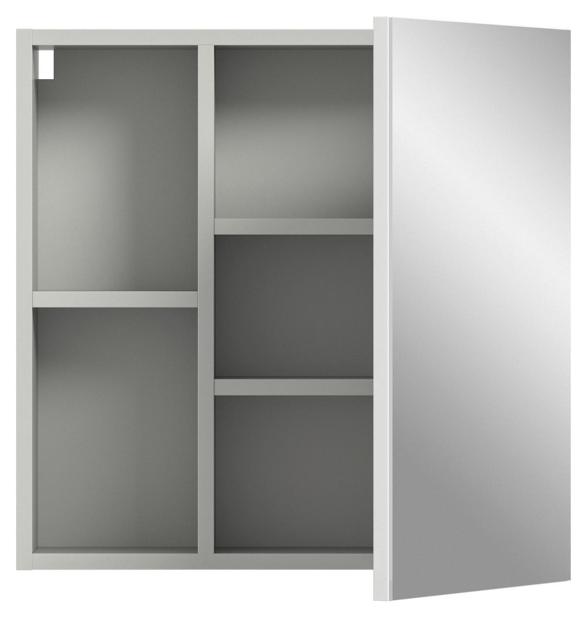 ZRCADLOVÁ SKŘÍŇKA, šedá, 55/55/17 cm - šedá, Moderní, kompozitní dřevo/sklo (55/55/17cm) - MID.YOU