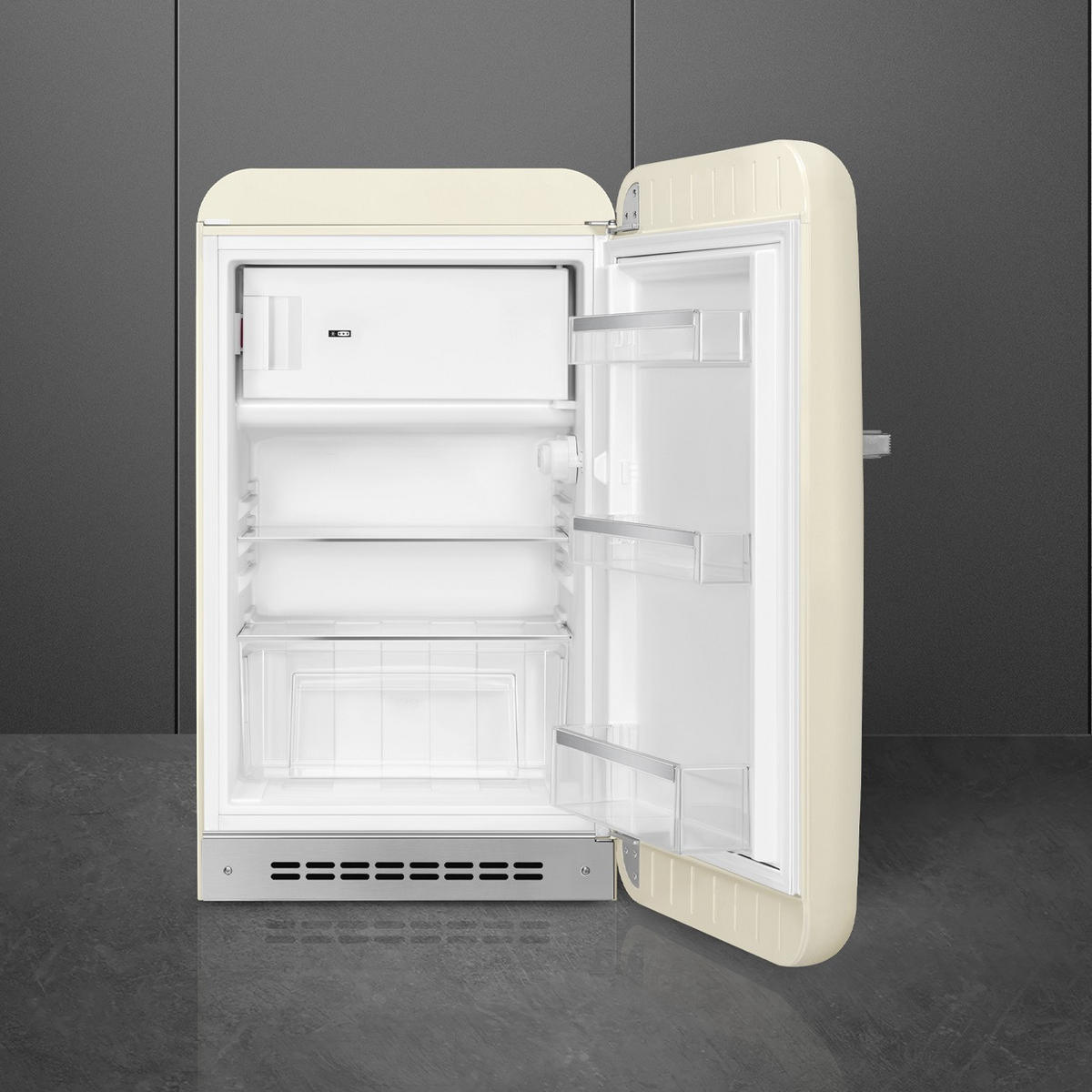 KÜHLSCHRANK 54.5/97/70.1 cm  - Chromfarben/Creme, Basics, Glas/Metall (54.5/97/70.1cm) - SMEG