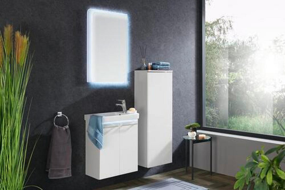 BADEZIMMER  in 55,5 cm  - Weiß, MODERN, Glas/Keramik (55,5cm) - Voleo
