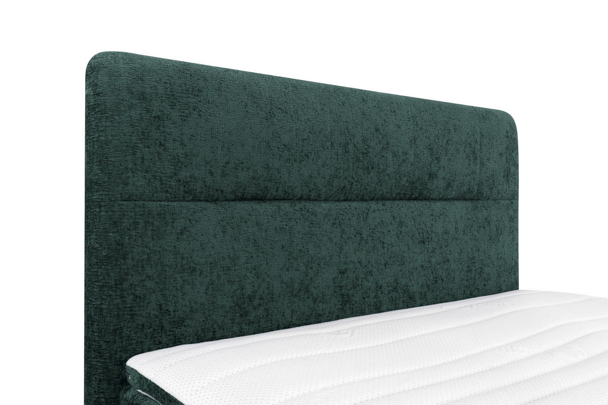BOXSPRINGBETT 140/200 cm  in Dunkelgrün  - Dunkelgrün/Schwarz, Design, Textil/Metall (140/200cm) - Esposa