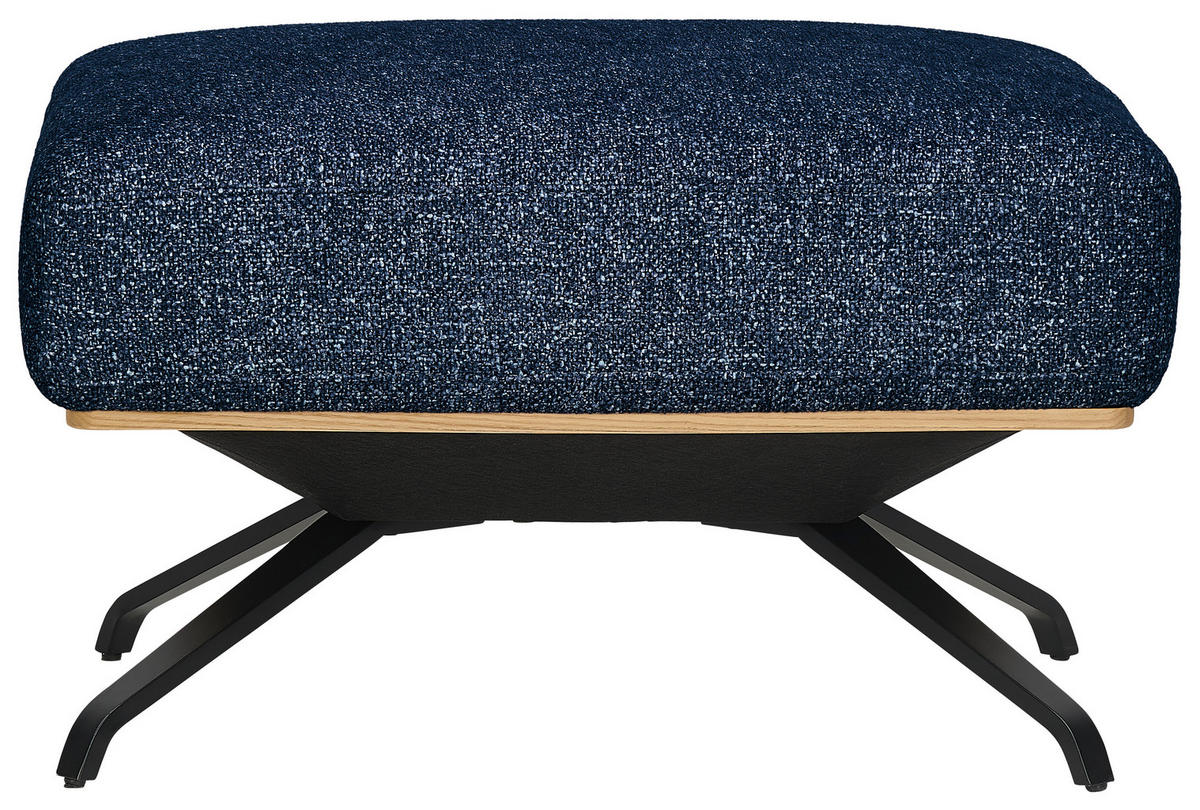 HOCKER in Textil Blau  - Blau/Schwarz, Design, Textil/Metall (74/46/66cm) - Novel