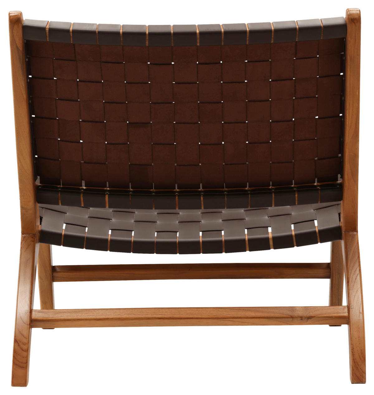 SESSEL in Lederlook (vegan) Braun  - Braun, Design, Holz/Textil (65/69/77cm) - Livetastic