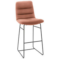 BARHOCKER in Textil Rostfarben  - Rostfarben/Schwarz, Design, Textil/Metall (52/122/66cm) - Dieter Knoll