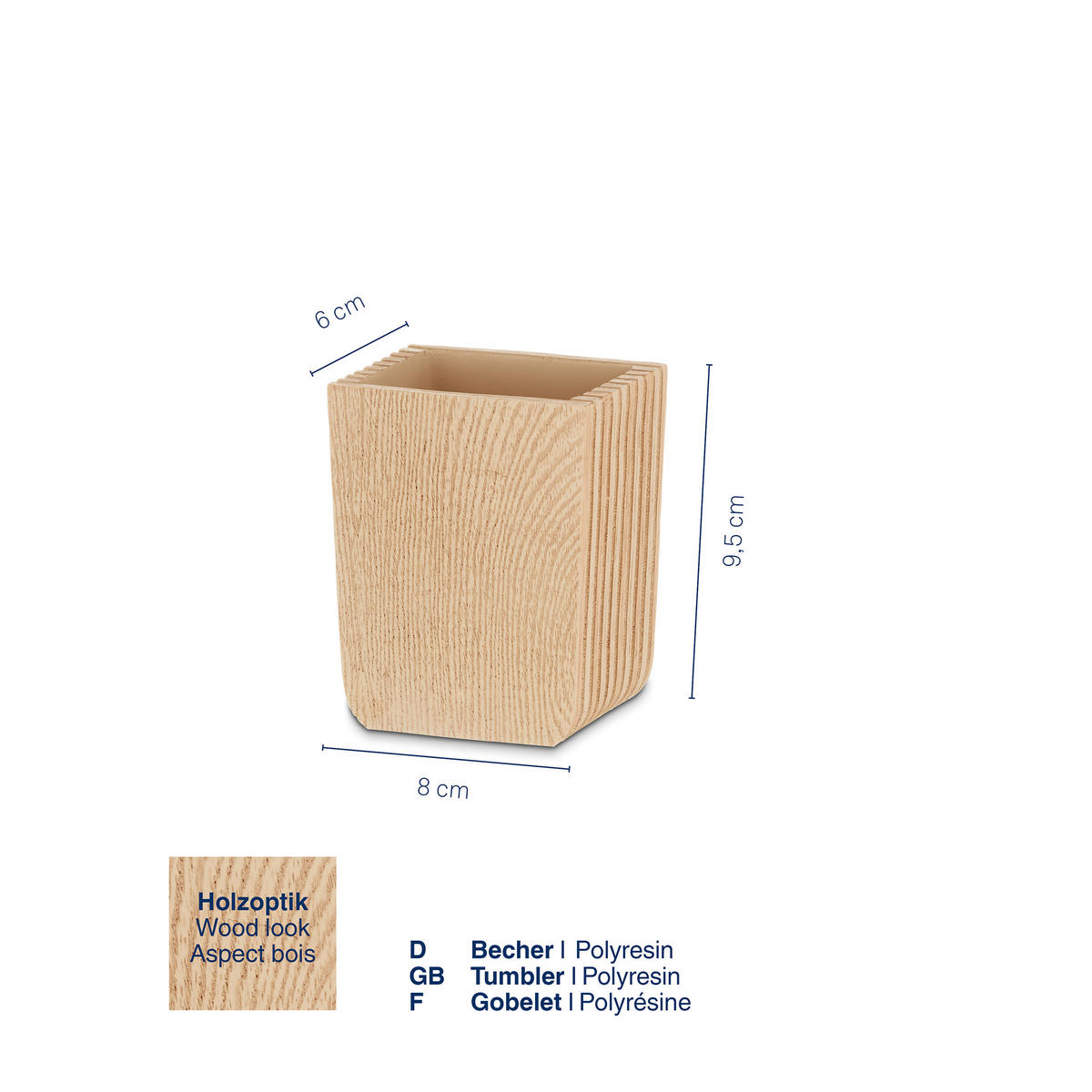 ZAHNPUTZBECHER  - Basics, Kunststoff (8/6/9,5cm) - Kela