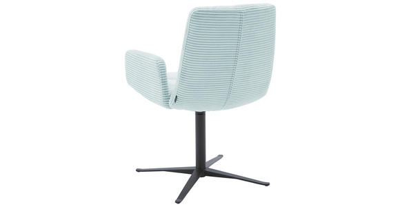 ARMLEHNSTUHL in Cord - Schwarz/Hellblau, Design, Textil/Metall (61/88/66cm) - Dieter Knoll