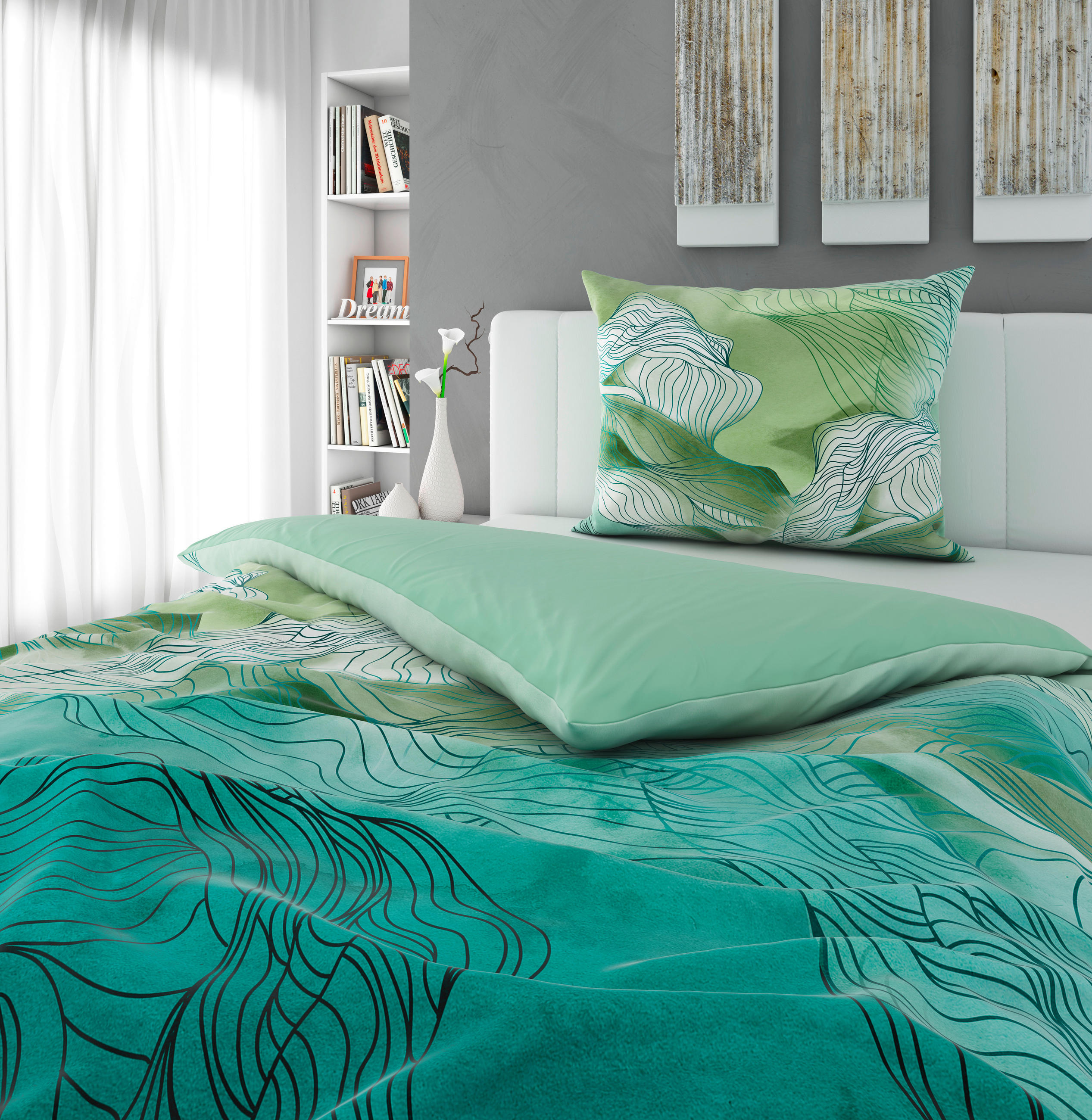 OBOJSTRANNÁ POSTEĽNÁ BIELIZEŇ, satén, viacfarebná, 140/200 cm - viacfarebná, Konventionell, textil (140/200cm) - Esposa