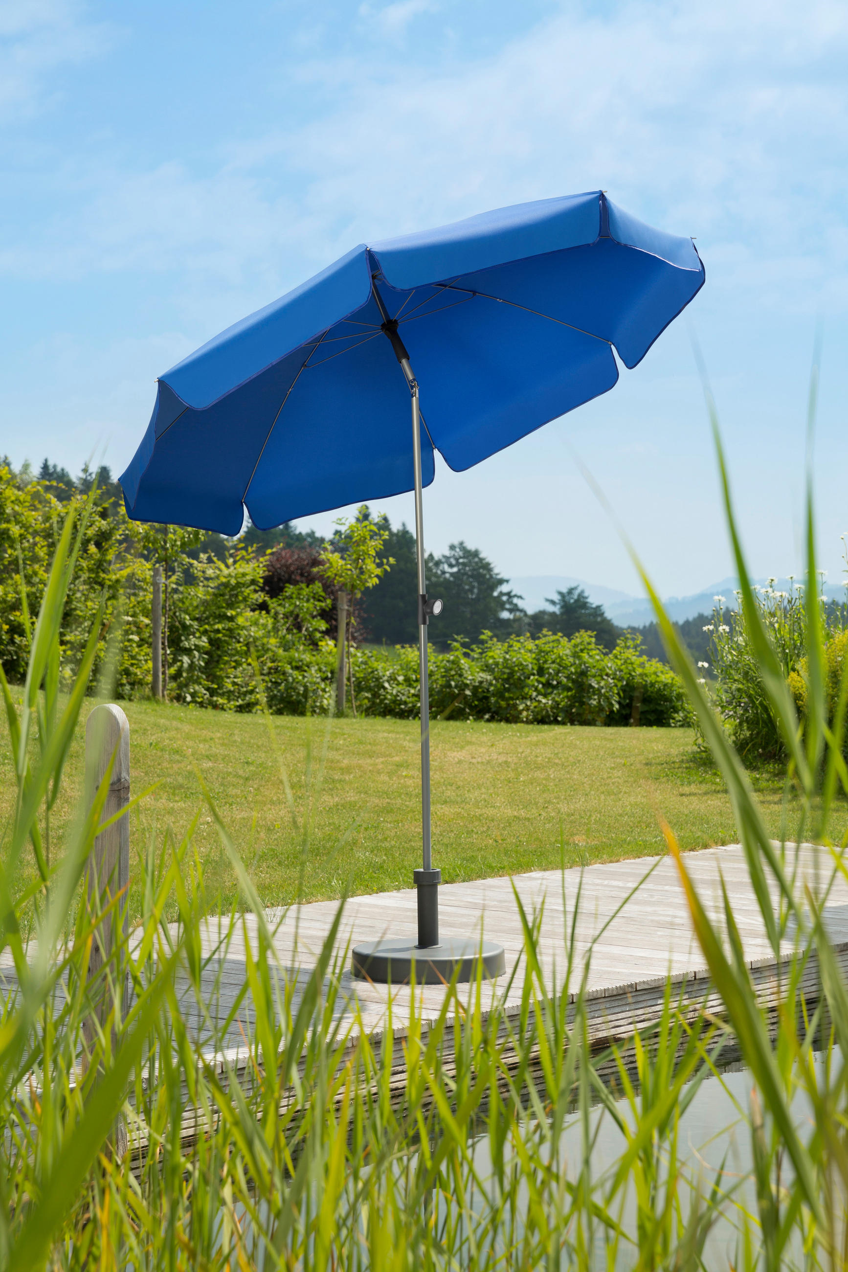 SONNENSCHIRM 200 cm Royalblau  - Royalblau/Silberfarben, Basics, Textil/Metall (200/220/200cm) - Schneider