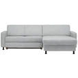 ECKSOFA in Webstoff Hellgrau  - Hellgrau/Schwarz, Design, Kunststoff/Textil (257/165cm) - Xora